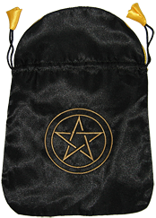 Bourse Satin noir - Pentacle -0