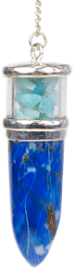 Pendule pointe Lapis et remplissage Larimar-0